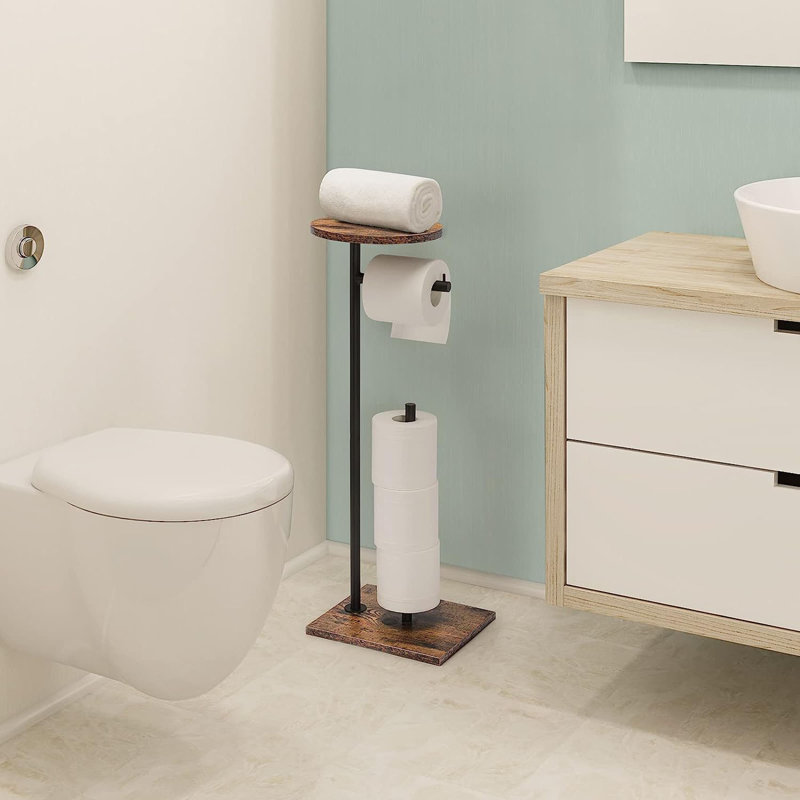 Porte-papier hygiénique sur pied avec tablette
