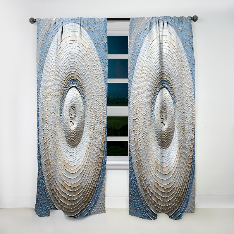 Coquillage Eloise Silver Swirl - Rideau Nautilus - Velours obscurcissant - 1 panneau, L 52 po x L 108 po