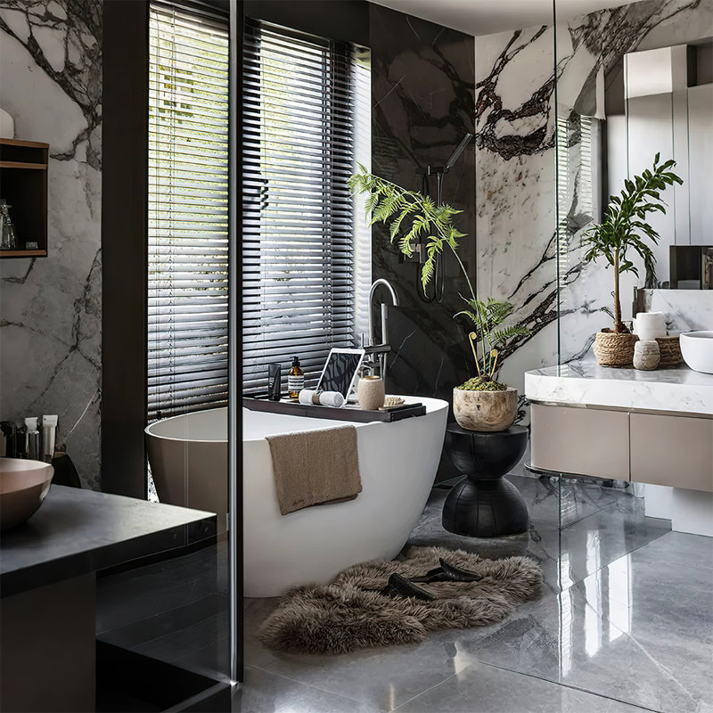 Ensemble d'accessoires de salle de bain en verre doré