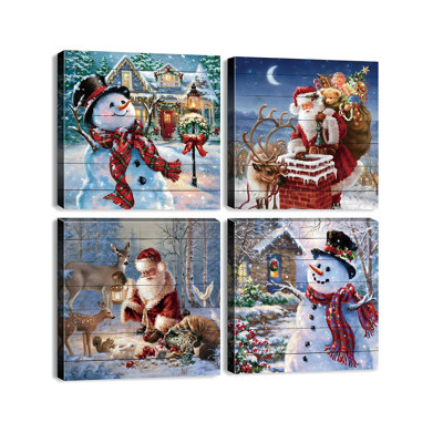 4 Piece Wrapped Canvas Wall Art