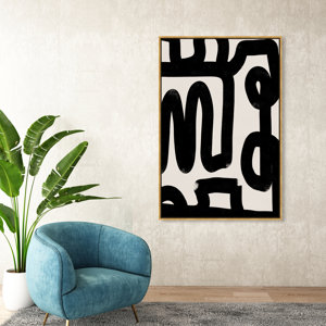 Bold Brush Stroke Lines And Swirls - Graphic Art on Canvas