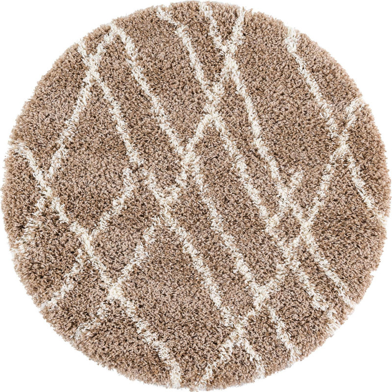  Tapis géométrique kaki, Rond 3 pi 3 po