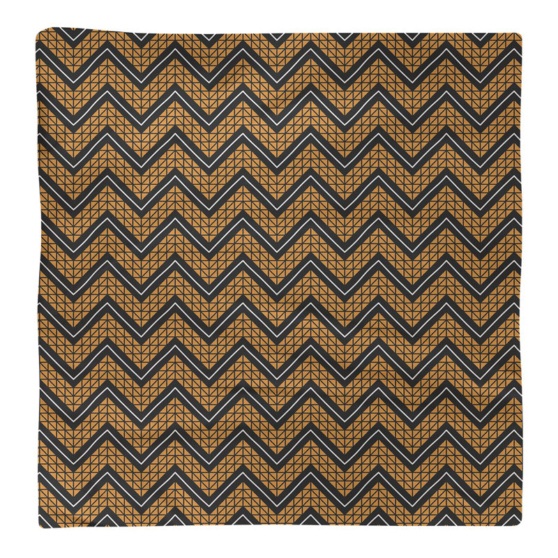 Serviette en coton à motif à chevrons à la main Stephenie, Orange, 10 po x 10 po