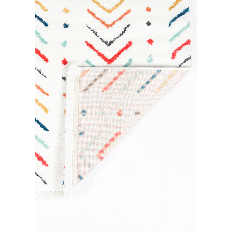 Multicolor Geometric Synthetic Rectangular Rug 2 ft x 3 ft