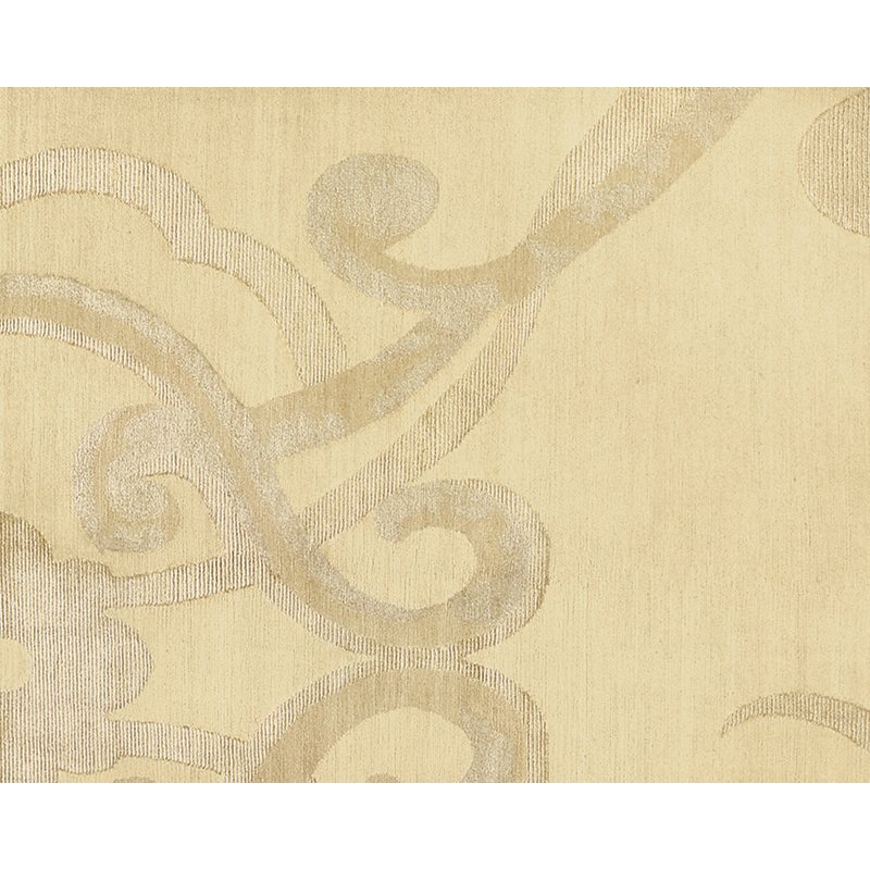 Assumed Damask Area Rug in Beige/White, Rectangle 10' x 14'