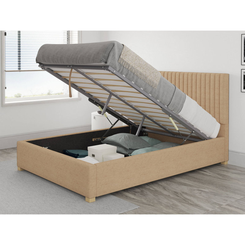 Bonhill Upholstered Ottoman Storage Bed, Champagne, Small Double (4')