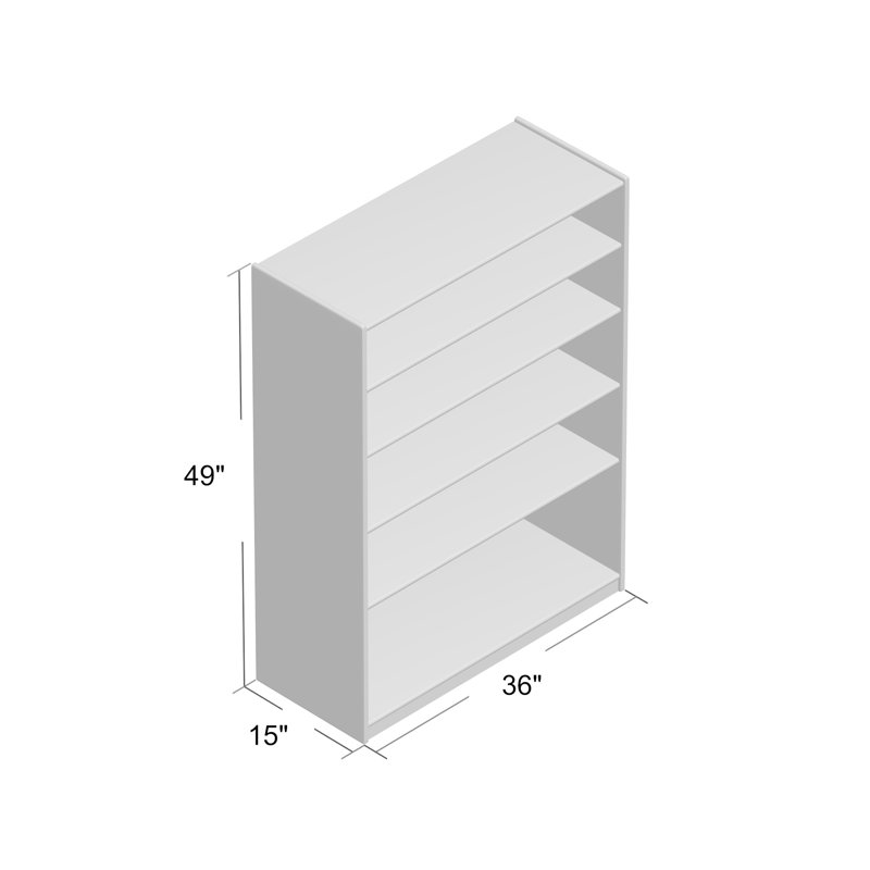 Bibliothèque avec tablettes réglables, H 49 po, H 49 po x l 36 po x P 15 po (4 tablettes)