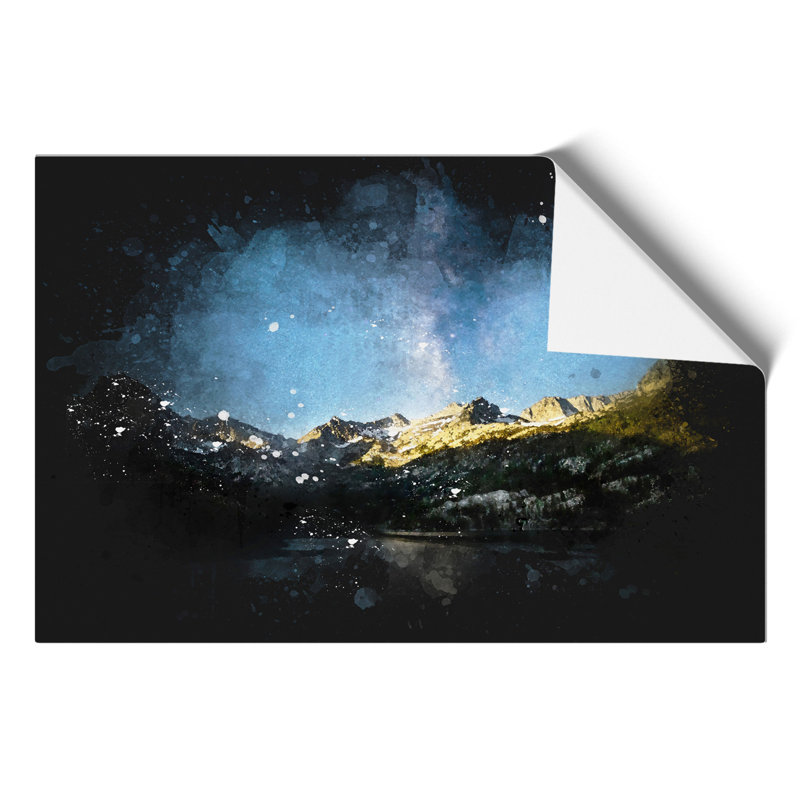 Milky Way Above Bishop California Paint Splash - Frameless Print, 59cm H x 84cm W x 0.1cm D