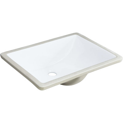 Lavabo pour salle de bain en céramique de qualité supérieure - blanc, rectangulaire, trop-plein, insonorisant, antirouille, antitaches et anti-rayures