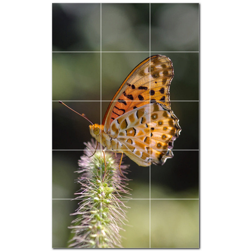 Murale décorative en céramique 8 po x 8 po Butterfly Photo