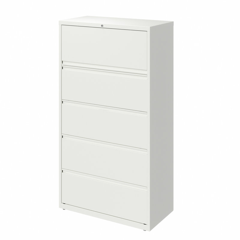 Harietta 36'' Wide 5 -Drawer Steel File Cabinet, White
