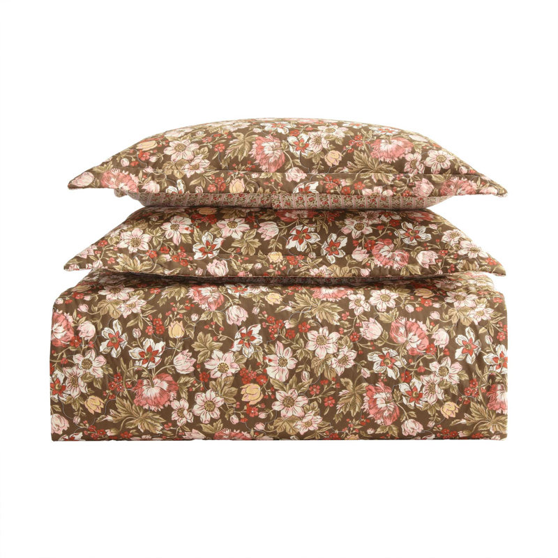 Ensemble de courtepointe réversible en coton Laura Ashley Marta, Courtepointe pour grand lit + 2 taies décoratives
