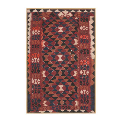 Tapis de zone rouge/noir contemporaine