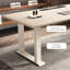 Bureau rectangulaire blanc en bois manufacturé + barenia + acier-1930200477