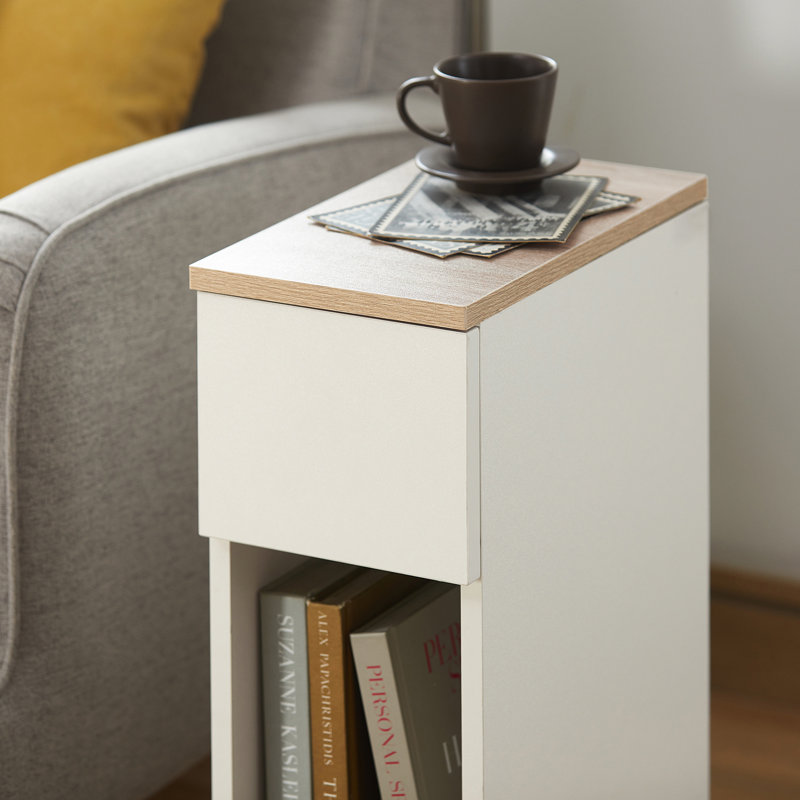 Mikhaela 1 Drawer Bedside Table, White