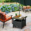 Table d'appoint en osier de rotin avec structure en acier, trou d'insertion de parasol, sac de sable