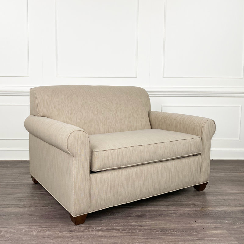 Finn Upholstered Accent Chair, Empire Mahogany, Herring Cove Aquamarine