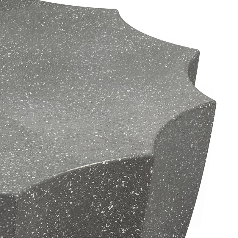 Table basse imperméable 35,43 po moderne pour l'extérieur et l'intérieur, conception Mgo durable, convient aux terrasses, jardins, arrière-cours et salons (gris)