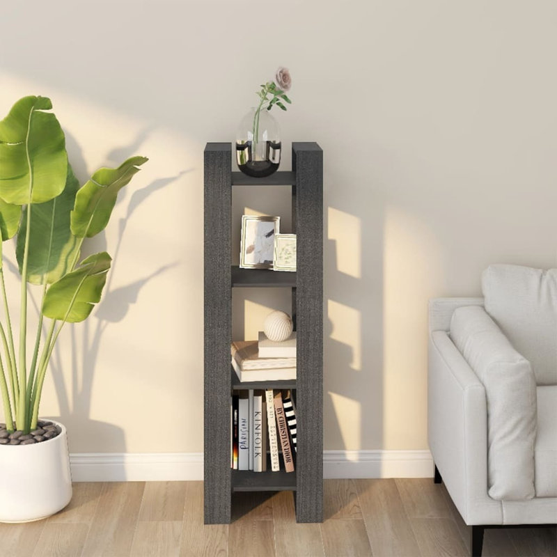 Gelissa 125cm H Solid Wood Etagere Bookcase, 125Cm H x 41Cm W, Grey