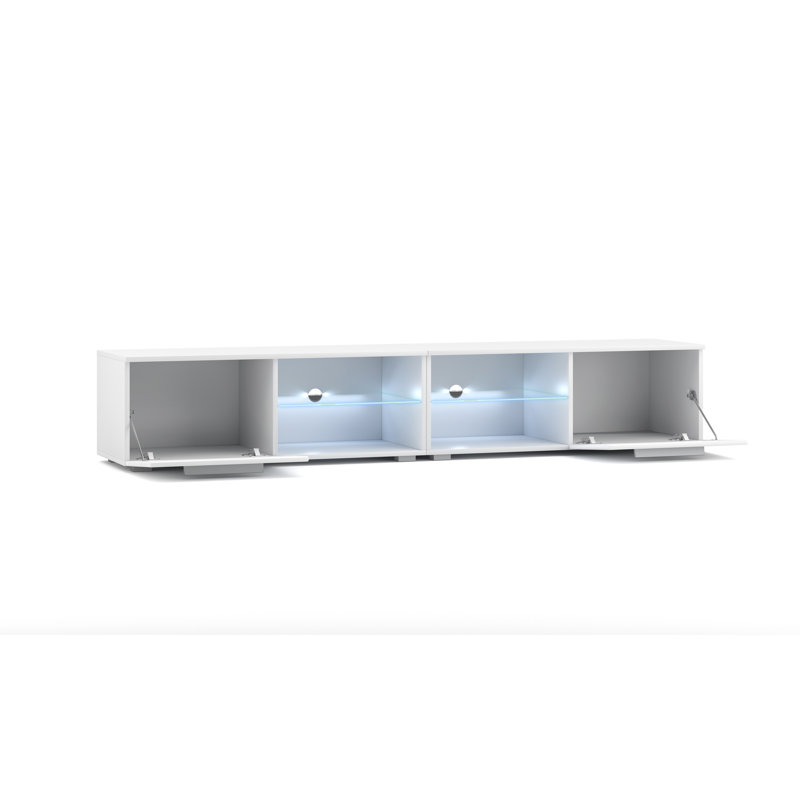 Bayldon Unfinished for TVs up to 88", White Matte/White Gloss