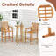 Tabouret de bar en bois de teck de patio avec accoudoirs et repose-pieds ergonomiques pour l'extérieur-1017510589