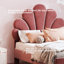 Akershus Upholstered Bed With Shell-Shaped Headboard-262377589