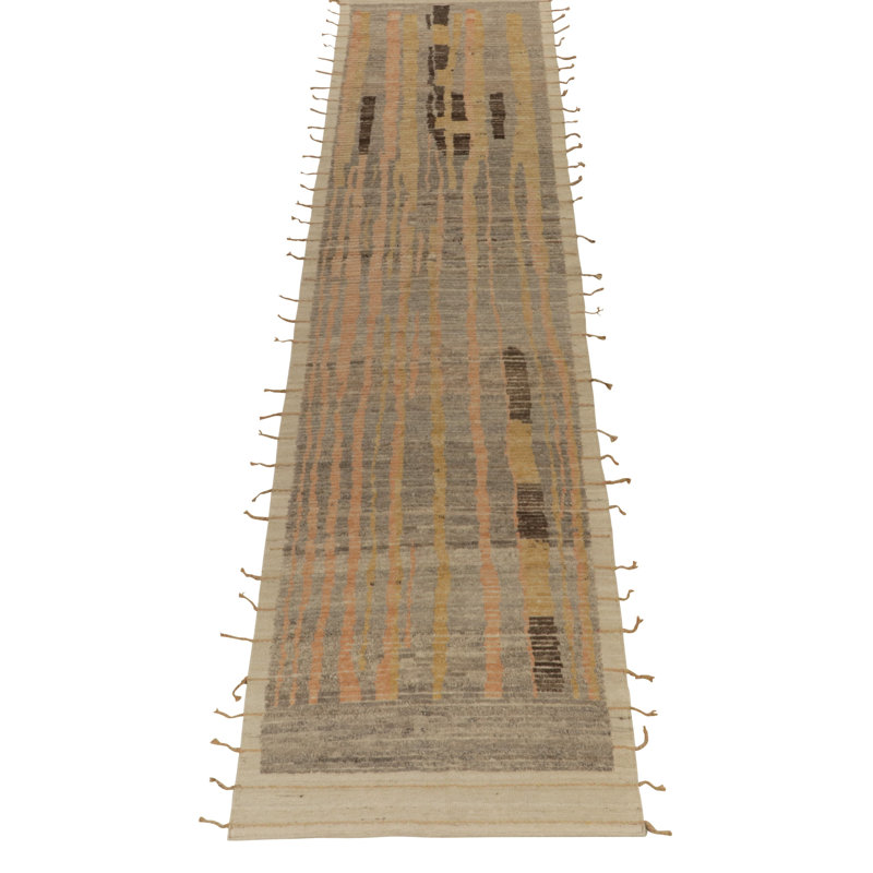 Moroccan Hand Knotted Wool Area Rug, Runner 3' x 8'