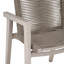 Chaise de salle à manger d'extérieur moderne en aluminium avec siège en corde (ensemble de 2)