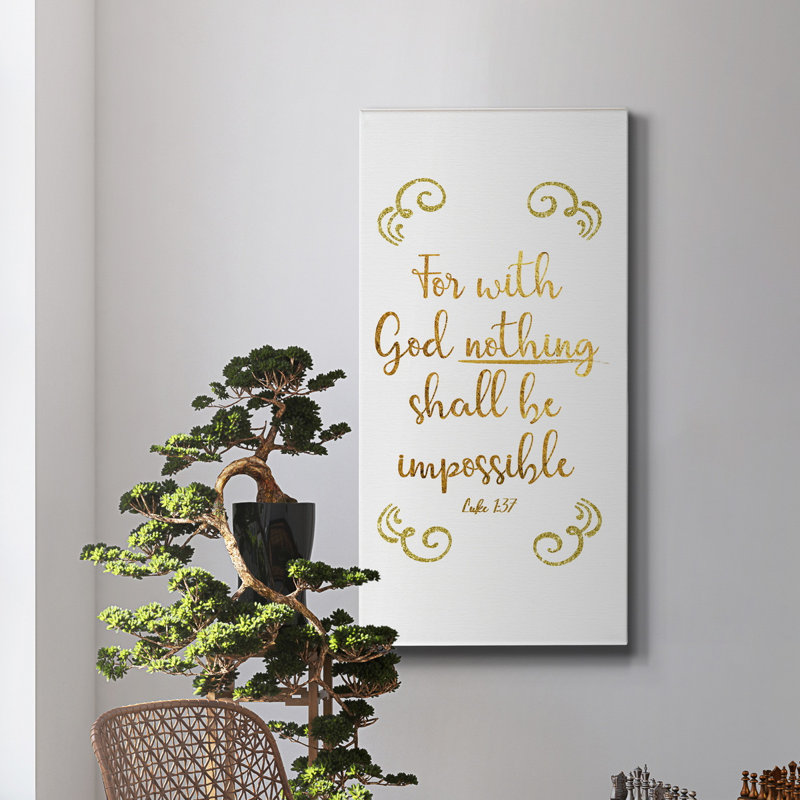 Luke 1/37 - Impression sur toile tendue, H 24 po x l 12 po x P 1 po