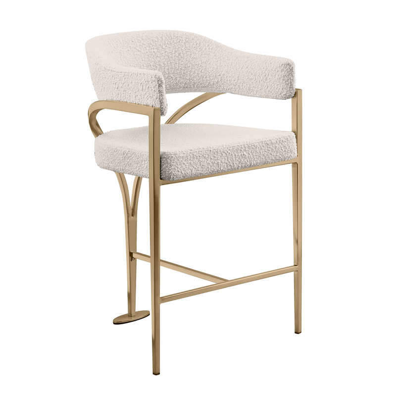 Tabouret de bar Boucle, Cream Seat/ Gold Frame