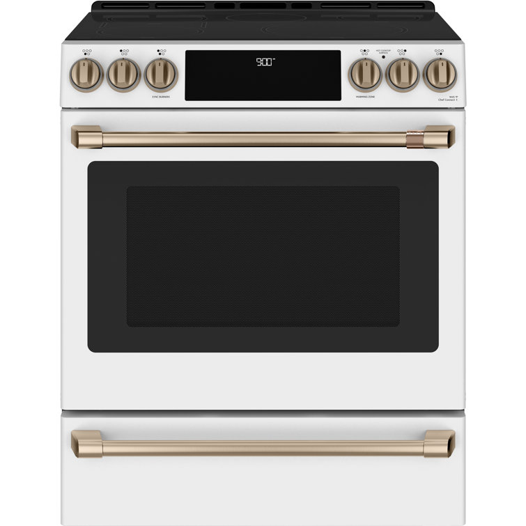 Café 30" 5.7 cu. ft. Slide-in Electric Range with Induction Cooktop