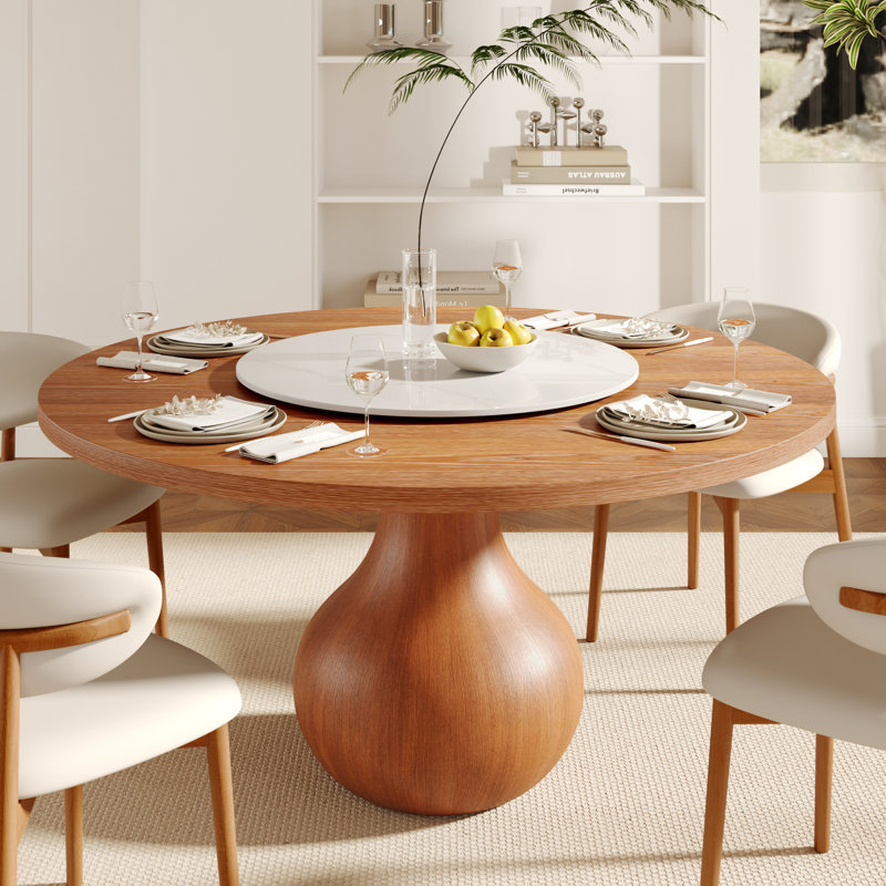 Ensemble de salle à manger en bois massif pour 4 à 6 personnes Otelia, H 29,52 po x l 59 po x P 59 po