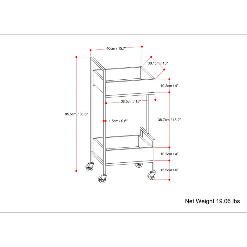 Hobbs - 16" Bar Cart - Natural