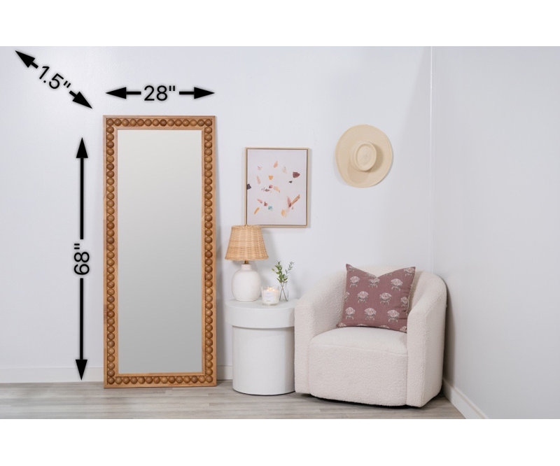 Solid Wood Rectangle Floor Mirror