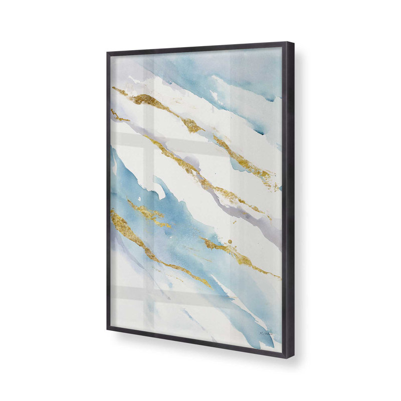 Snow Drift with Gold Accents, impression dans un cadre, Cadre en zinc patiné, H 15,25 po x l 12,25 po x P 1,25 po