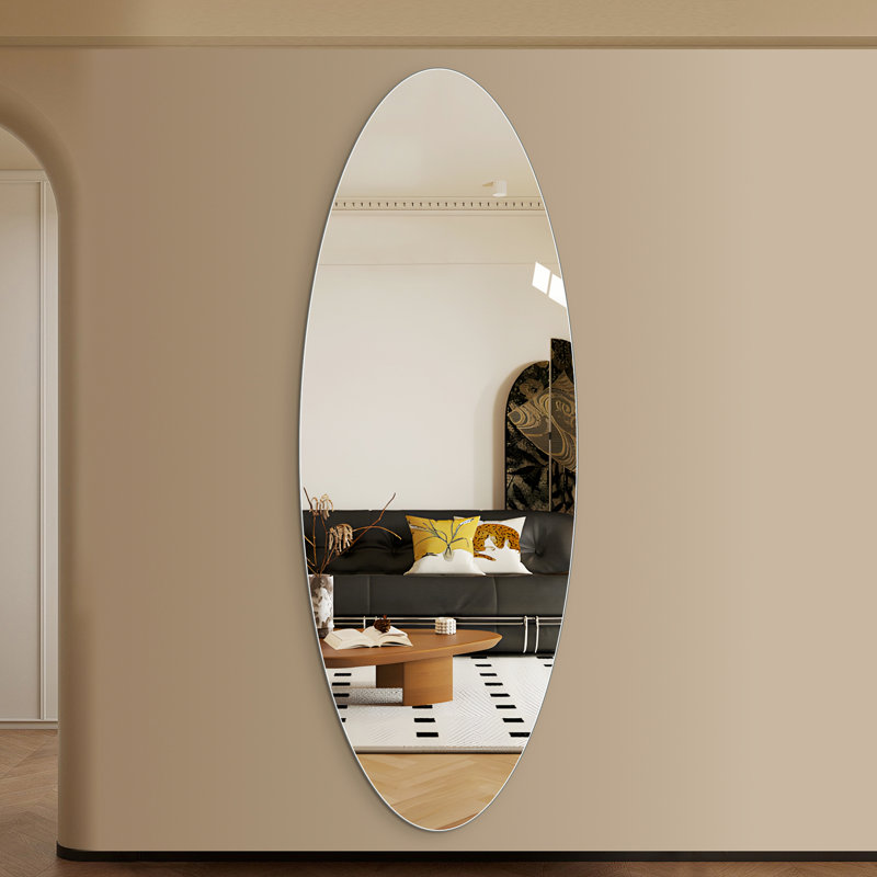 63" X 21" Full Length Mirror, Hd Copper- Silver Glass, Shatterproof, -, , Ideal For Dressing Areas And Bedrooms, Sharp Clear Reflection Edge Wall  Salon Bedroom, Accurate