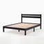 Lit plateforme classique en bois massif avec tête de lit, grand lit, finition noire, aucun sommier requis, assemblage facile-284100508-284100578-284100511