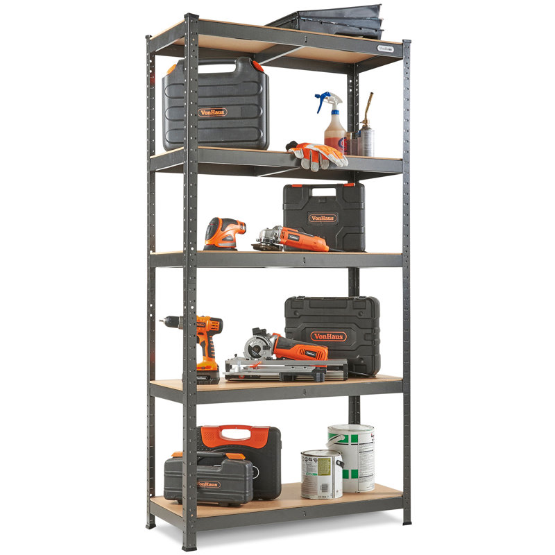 90cm W Metal Shelving Unit, 180cm H x 90cm W x 40cm D