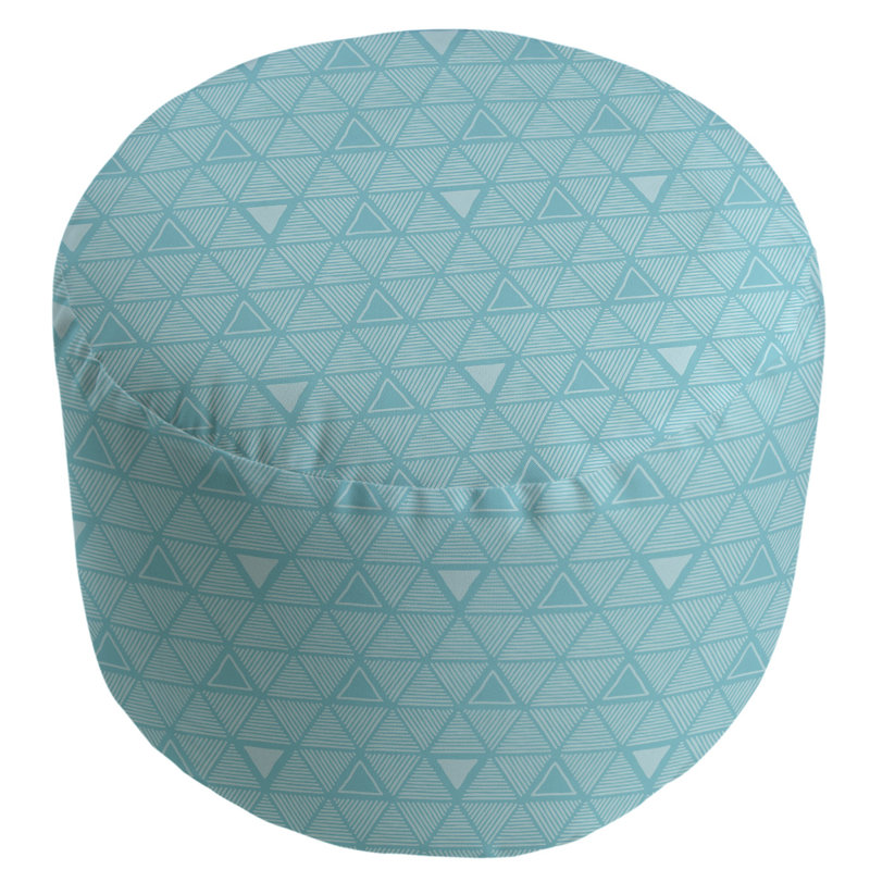 Upholstered Pouf, Medium Teal