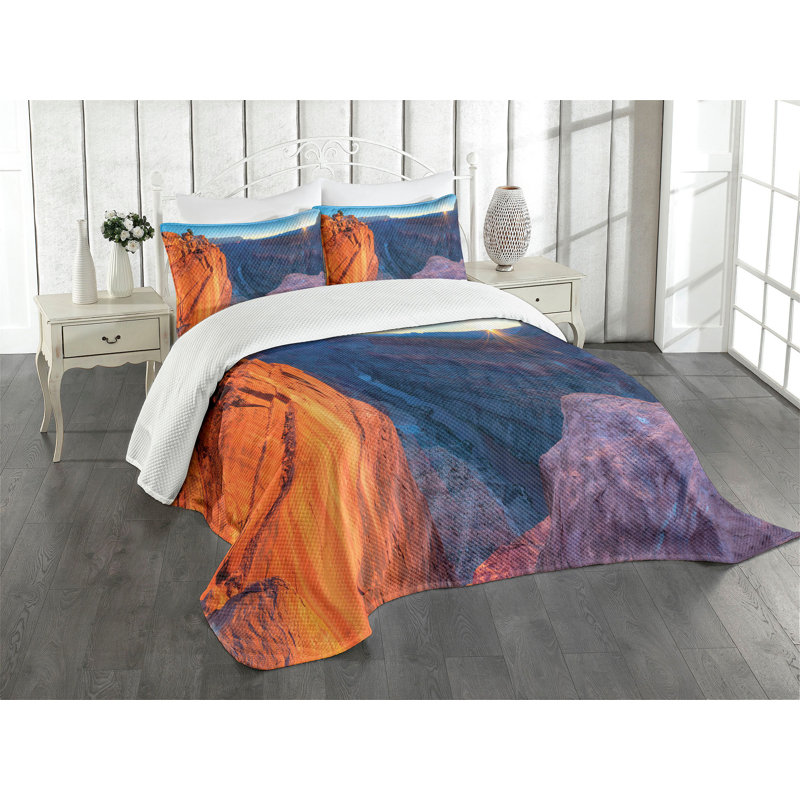 Ambesonne Landscape Bedspread Sunrise at Toroweap, Queen Bedspread + 2 Standard Shams