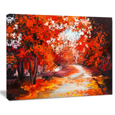 «Forest in the Fall Landscape», reproduction d'art sur toile tendue