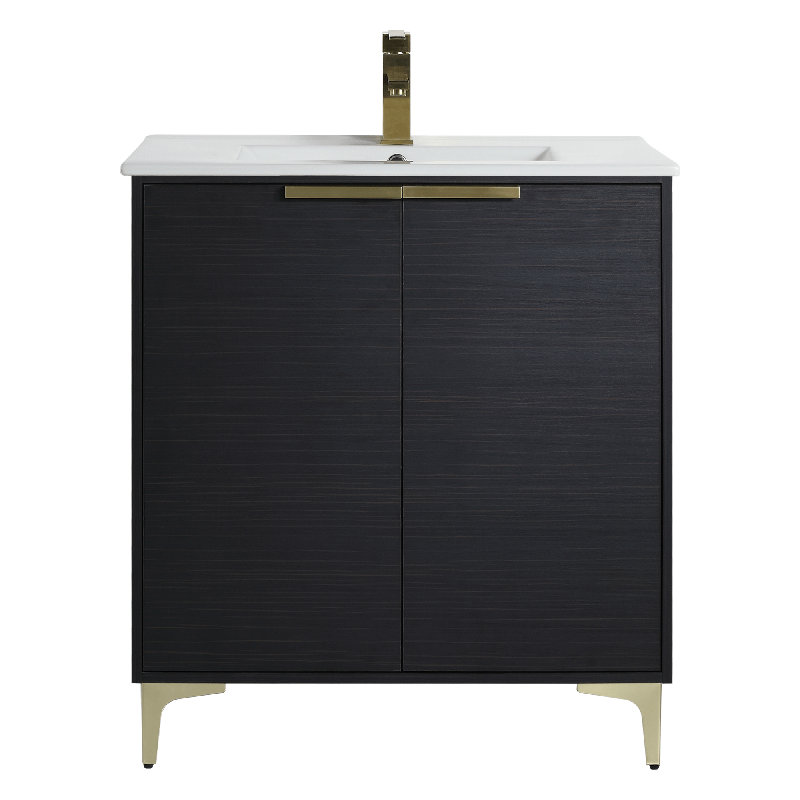 Ensemble de meuble-lavabo simple 30 po Damontrae, Laiton satiné