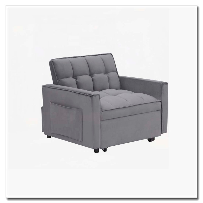 Canapé-lit convertible 3 en 1, inclinable, inclinable simple, convient aux petits espaces, Gris foncé