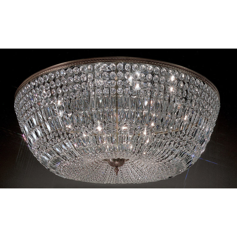 Crystal Baskets Crystal Semi Flush Mount, Italian, Millenium Silver