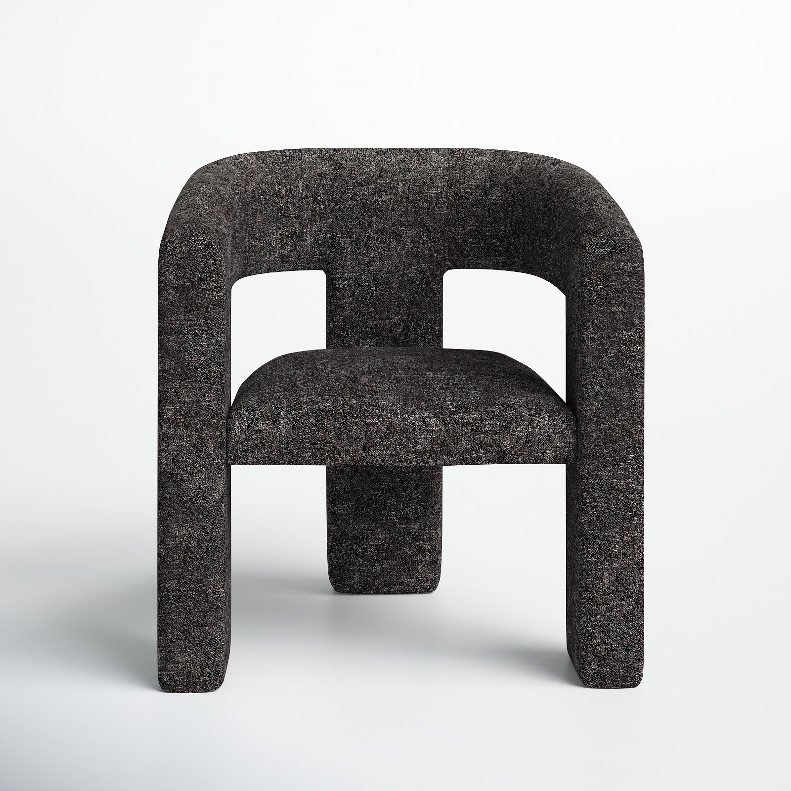 Verna Barrel Chair, Black Polyester Blend