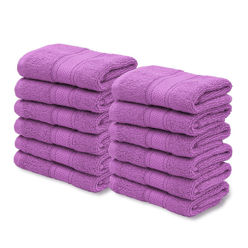 12 débarbouillettes Bransouze 12 po x 12 po, débarbouillettes 100% coton, lavables à la machine, Lavande