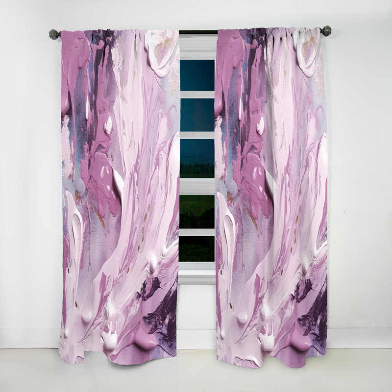 Gaphna - Electric Marble Ink Art I - Rideau en velours moderne - obscurcissant - 1 panneau, L 52 po x L 84 po
