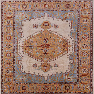 Tapis oriental orange / gris