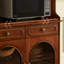 Dark-brown Solid + Manufactured Wood+Glass Sideboard-1834161900