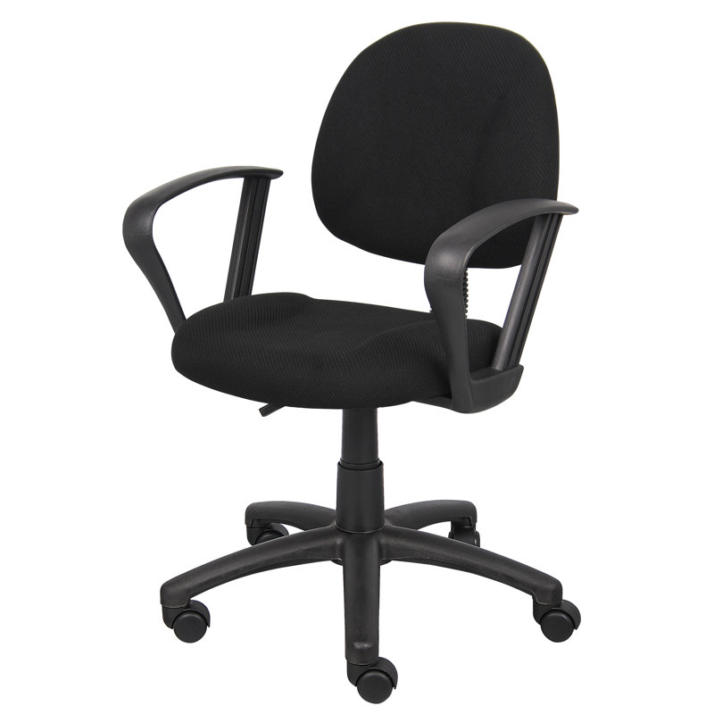 Deluxe Black Fabric Task Chair with Pneumatic Lift and Lumbar Support